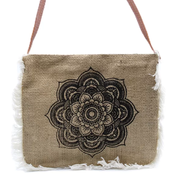 Jute-Fransentasche | Mandela-Druck