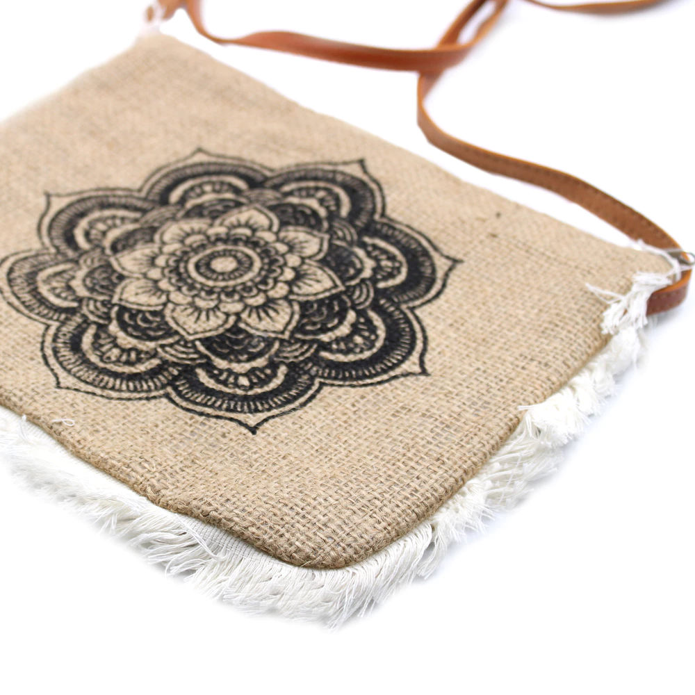 Jute Franje Tas | Mandela Print – Bild 2