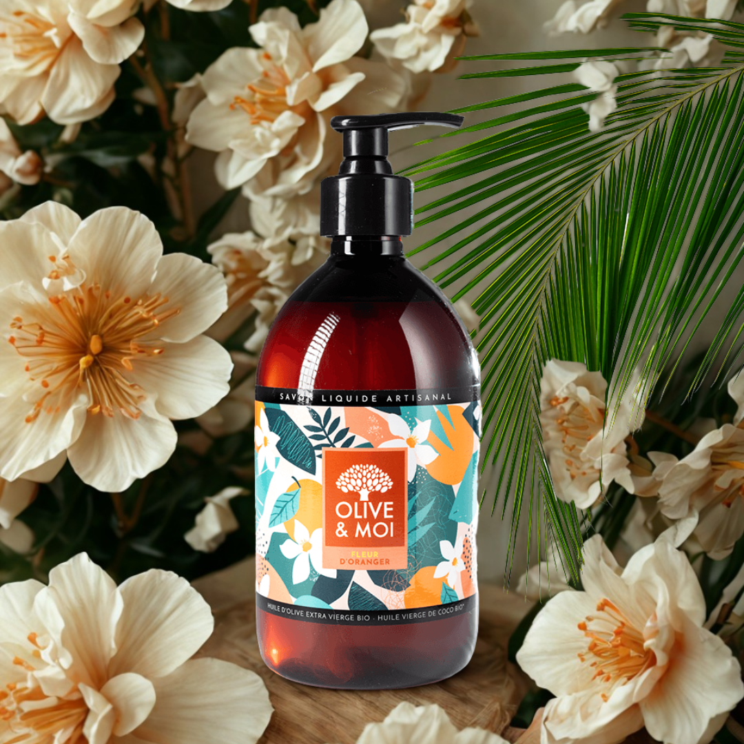 Oranjebloesem | Vloeibare Zeep 100% Biologische Extra Vergine Olijfolie | 500ml – Bild 3