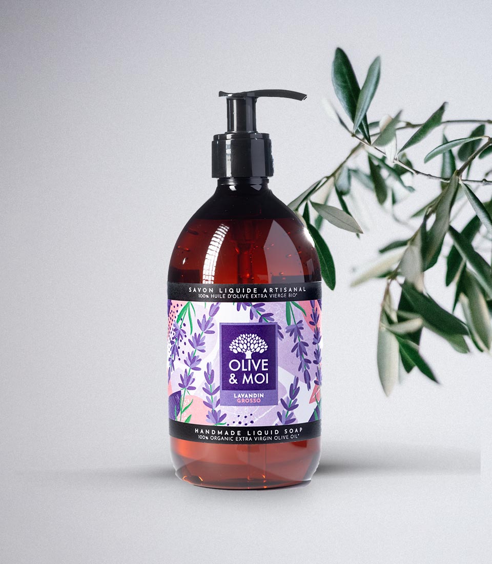 Lavendel Grosso | Flüssigseife 100% Natives Bio-Olivenöl Extra | 500 ml