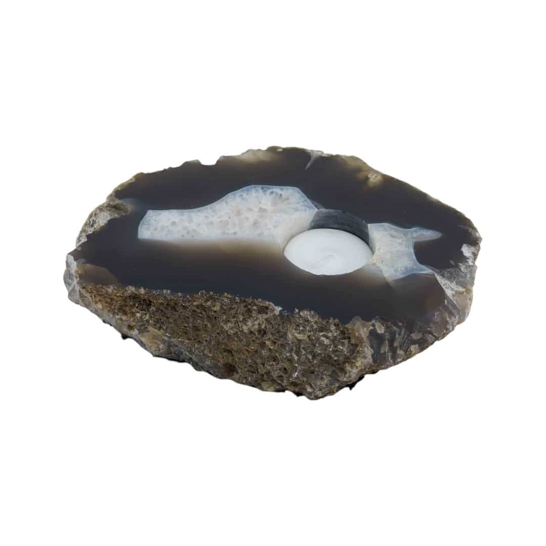 Teelichthalter | Achatscheibe (ca. 600-1000 Gramm)