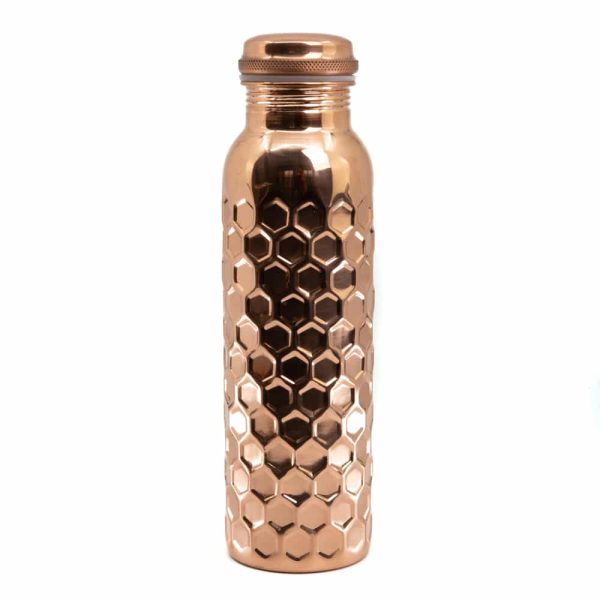 Spiru Kupfer Wasserflasche Honeycomb | 900 ml