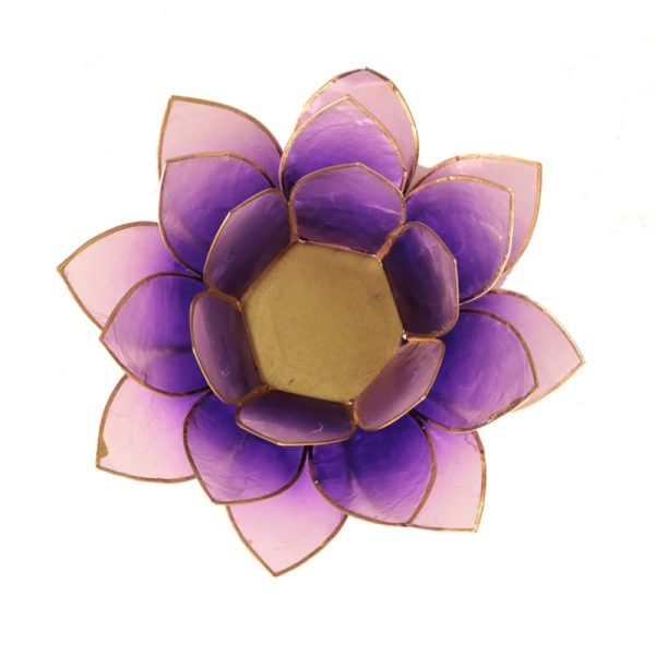 Lotus sfeerlicht violet goudrand | 13.5 cm – Bild 2
