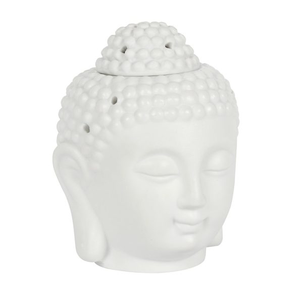 Öl & Wachs Brenner | Buddha Kopf Weiß