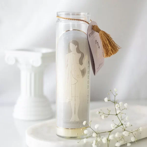Edelsteenkaars | Aphrodite Godin Rozenkwarts – Bild 4
