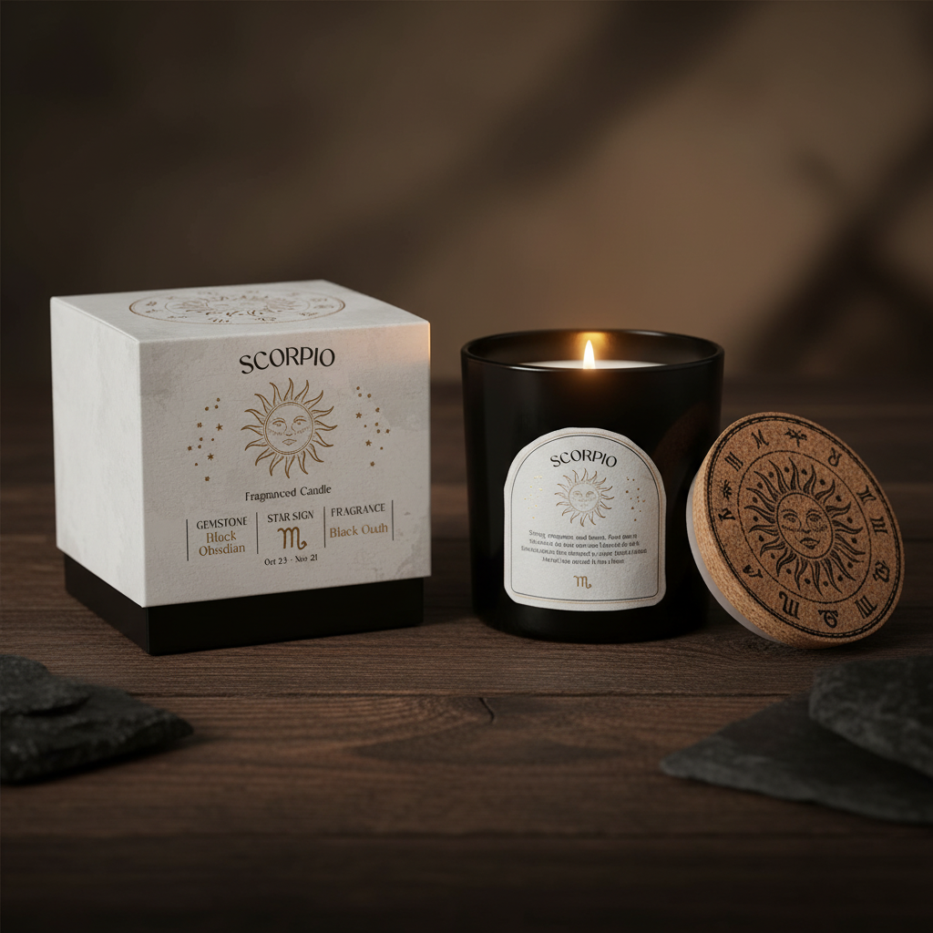 Edelsteenkaars | Scorpio Black Oudh – Bild 2