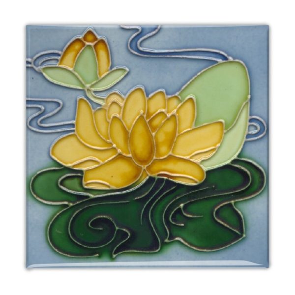 Kunstmagnet - Jugendstil Fliese Gelbe Seerose