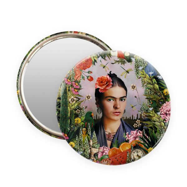Taschenspiegel | Frida Kahlo Rot geblümt