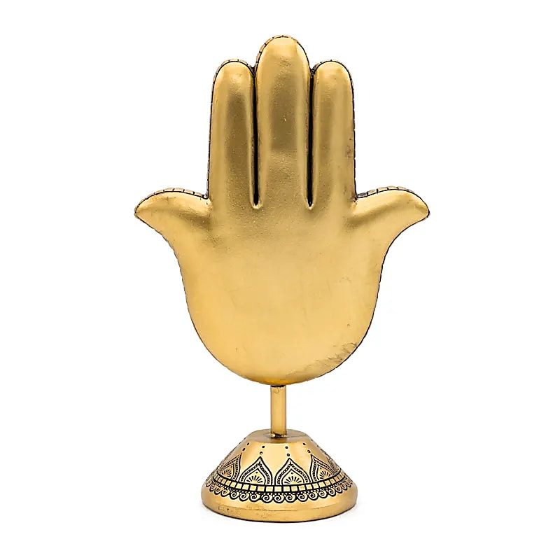 Deco Hand of Fatima op Voet | Goudkleurig (23 cm) – Bild 3