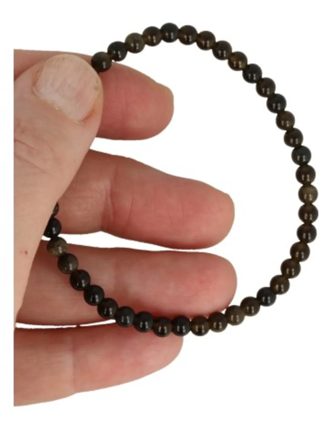 Kralenarmband | Obsidiaan Goud 4 mm – Bild 2