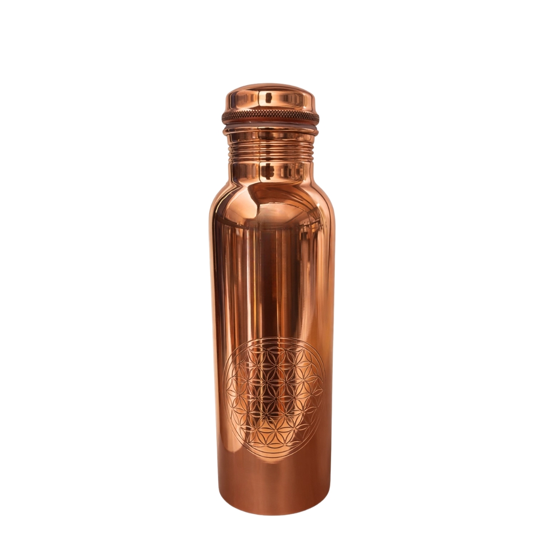Koperen Waterfles | Flower of Life | 850 ml – Bild 2
